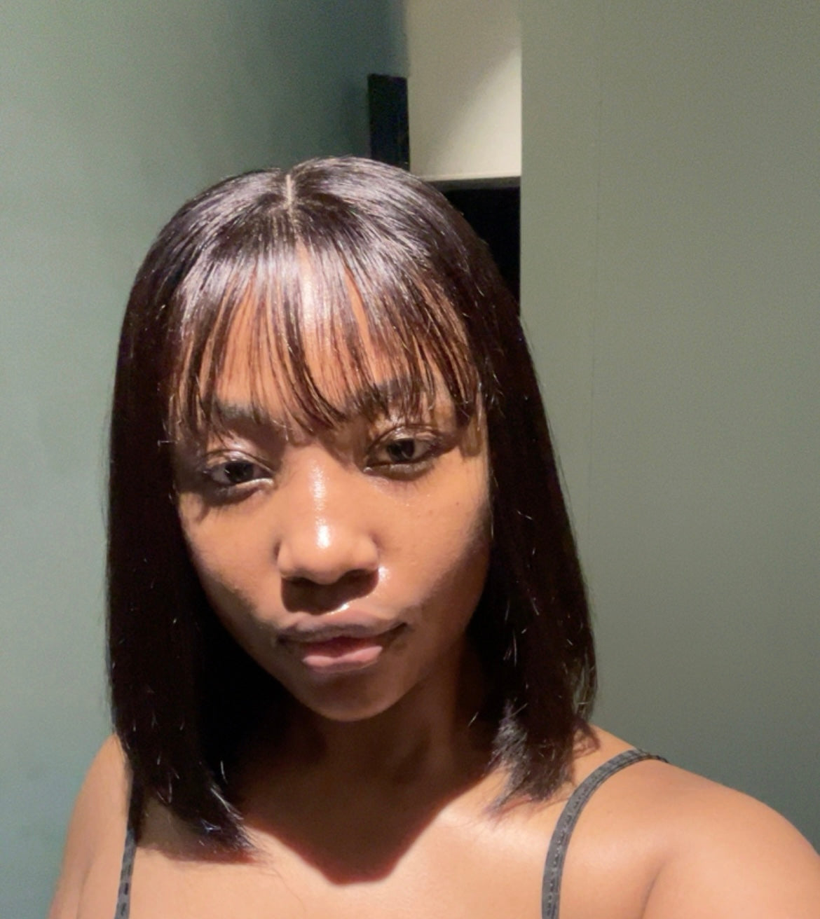 Glueless Double Drawn Fringe Bob 10inch